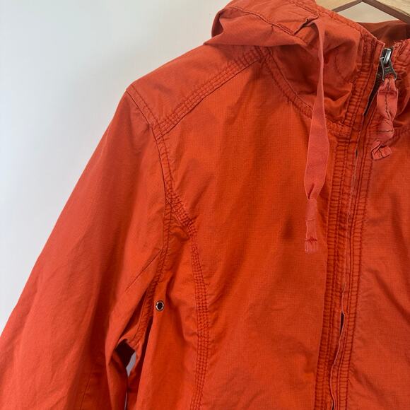 Eddie Bauer Orange Spring Lightweight Full Zip Hooded Jacket Womens Large - Picture 8 of 16